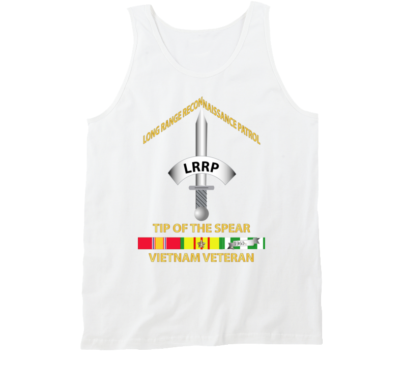 Army - Badge - Lrrp - Tip Of The Spear - Vietnam Vet W Svc Tanktop