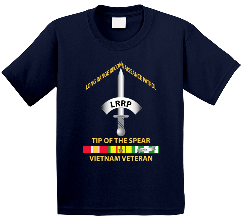 Army - Badge - Lrrp - Tip Of The Spear - Vietnam Vet W Svc T Shirt