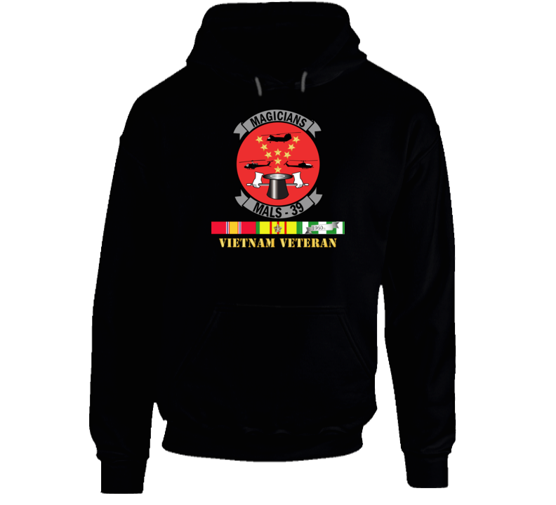Usmc - Marine Aviation Logistics Squadron 39 - Mals 39 - Magicians Viet Vet W Svc Wo Txt Hoodie