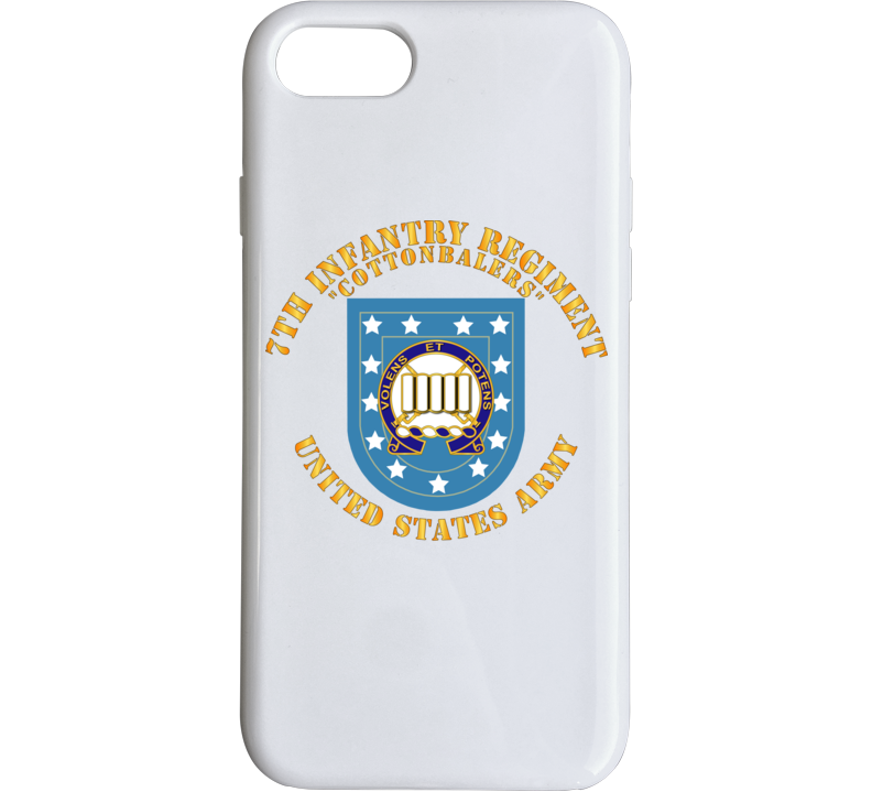 Army - 7th Infantry Regiment - Army Flash W Dui - Cottenbailers Phone Case