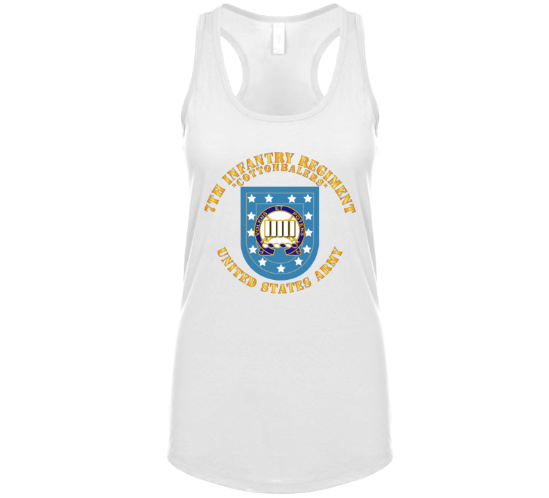 Army - 7th Infantry Regiment - Army Flash W Dui - Cottenbailers Ladies Tanktop