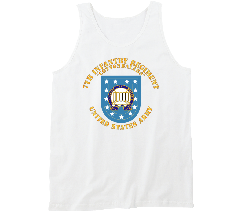 Army - 7th Infantry Regiment - Army Flash W Dui - Cottenbailers Tanktop