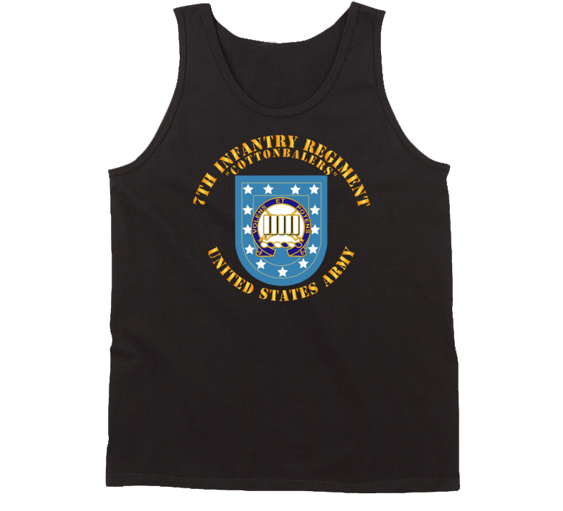 Army - 7th Infantry Regiment - Army Flash W Dui - Cottenbailers Tanktop