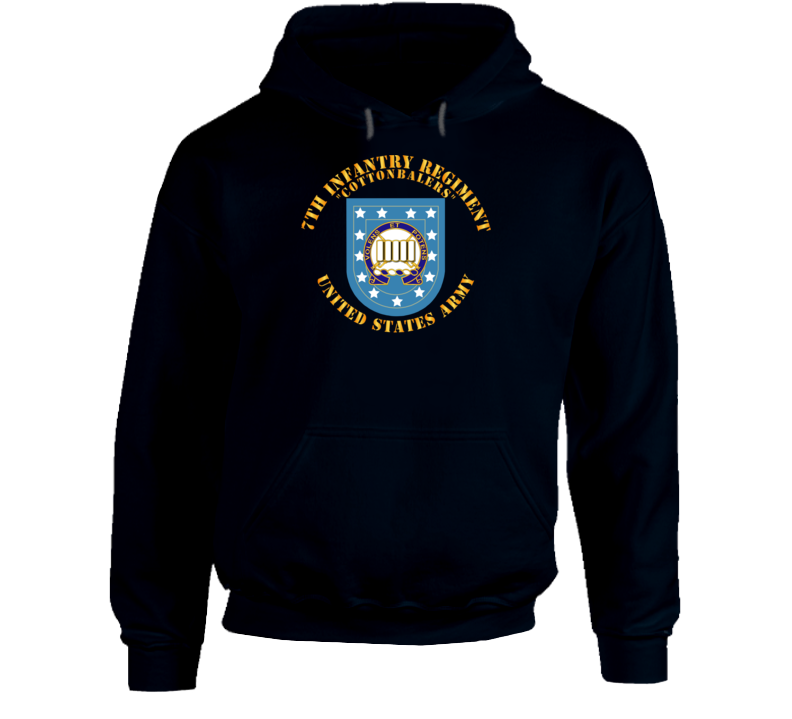 Army - 7th Infantry Regiment - Army Flash W Dui - Cottenbailers Hoodie