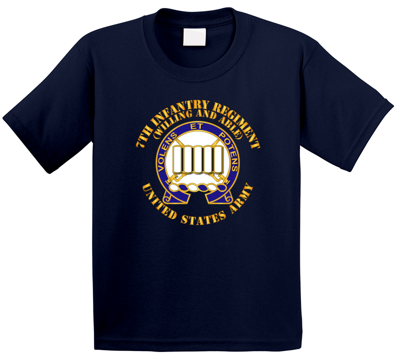 Army - Dui - 7th Infantry Regiment - Willing And Able Kids T Shirt