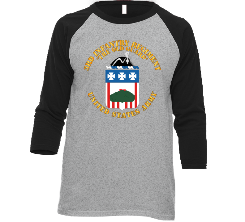 Army - Coa - 3rd Infantry Regiment - The Old Guard Baseball Raglan T Shirt