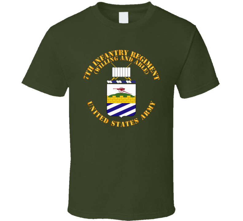 Army - Coa - 7th Infantry - Willing And Able T Shirt