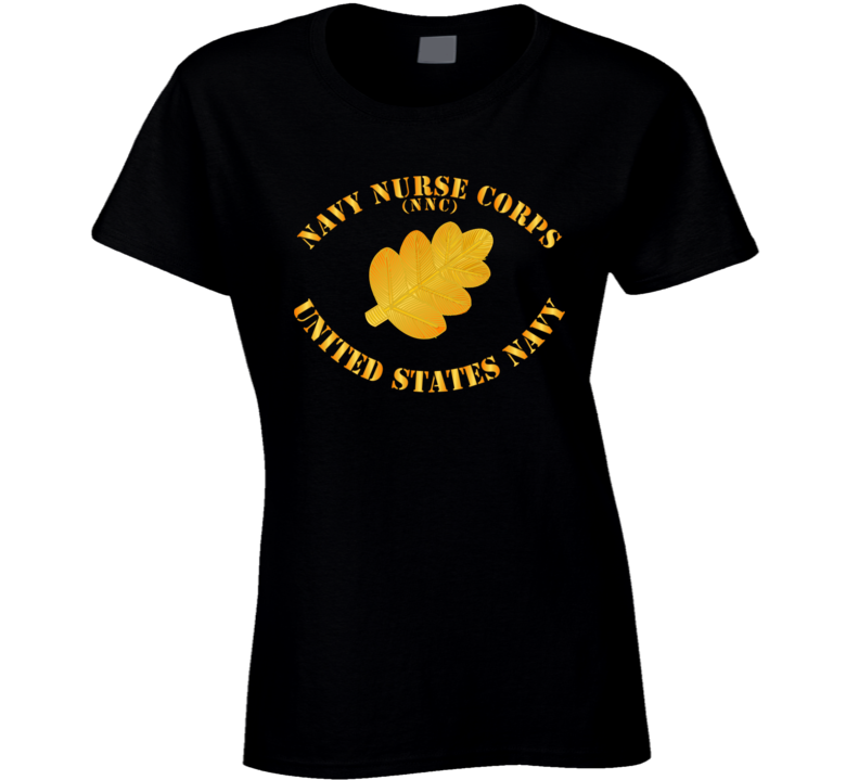 Navy - Navy Nurse Corps Pin Branch W Txt Ladies T Shirt