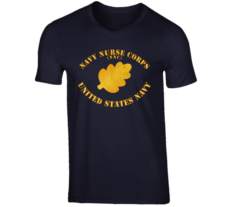 Navy - Navy Nurse Corps Pin Branch W Txt V-neck T Shirt