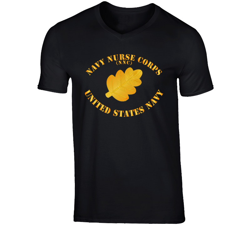 Navy - Navy Nurse Corps Pin Branch W Txt V-neck T Shirt