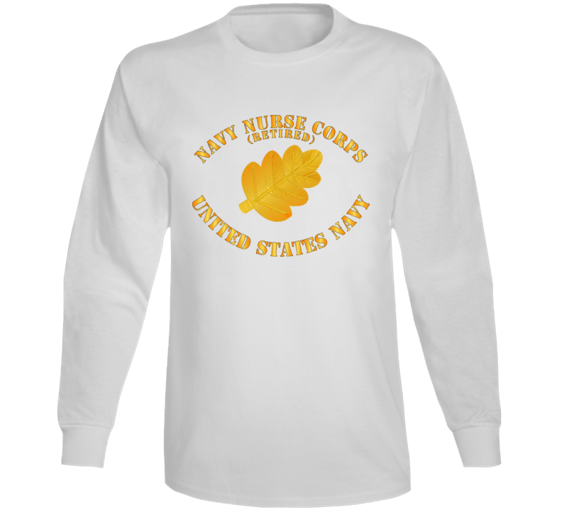 Navy - Navy Nurse Corps Pin Branch Retired W Txt Long Sleeve