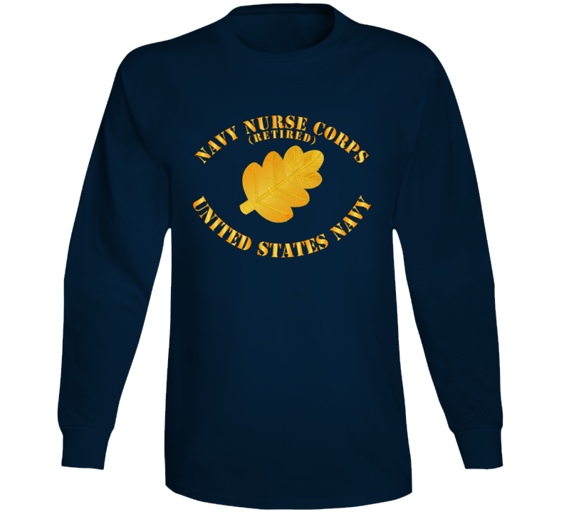 Navy - Navy Nurse Corps Pin Branch Retired W Txt Long Sleeve