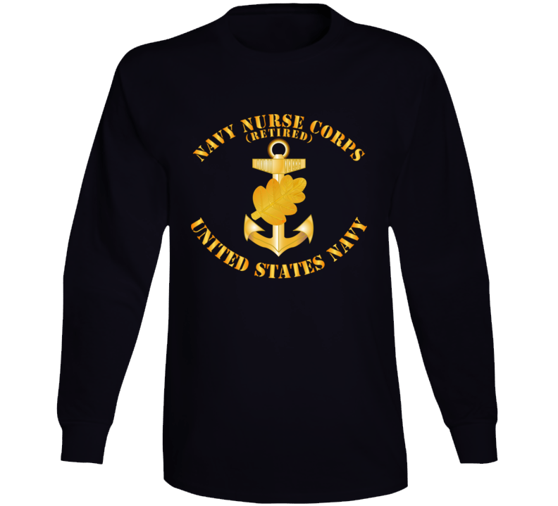 Navy - Navy Nurse Corps Pin - Retired W Txt Long Sleeve