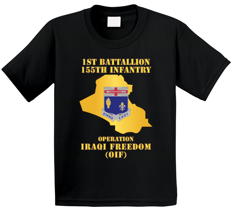 Army - 1st Bn 155th Infantry - Oif W Map Kids T Shirt