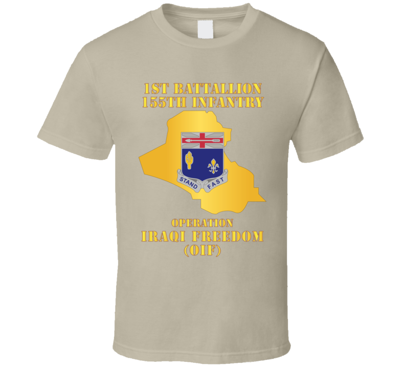Army - 1st Bn 155th Infantry - Oif W Map T Shirt