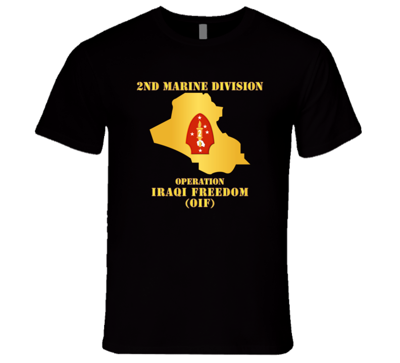 Usmc - 2nd Marine Division - Oif W Map Premium T Shirt