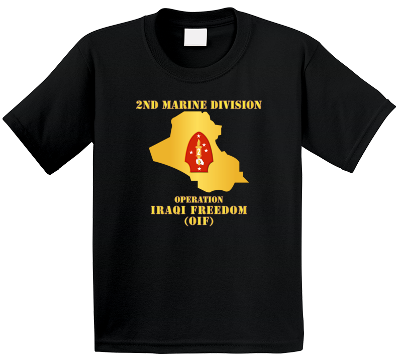Usmc - 2nd Marine Division - Oif W Map Kids T Shirt