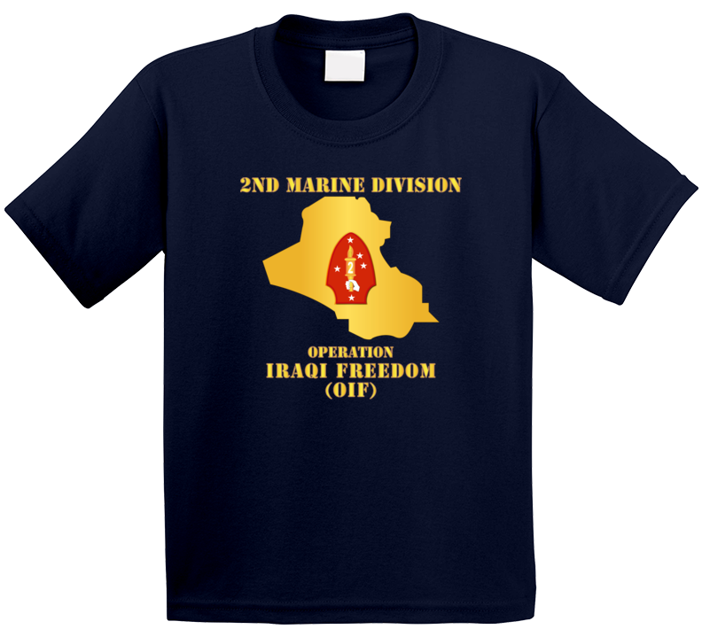 Usmc - 2nd Marine Division - Oif W Map Kids T Shirt