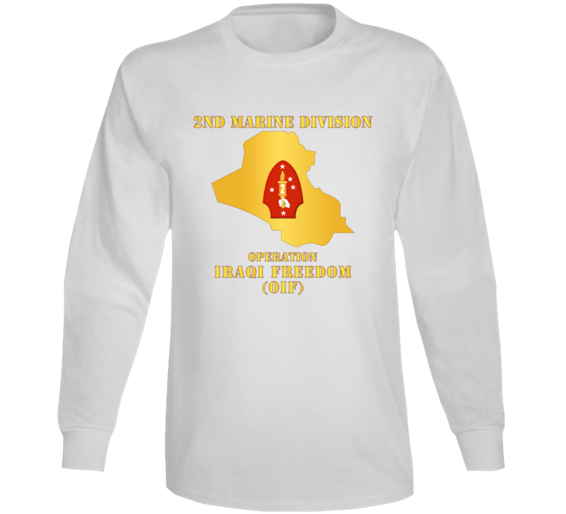 Usmc - 2nd Marine Division - Oif W Map Long Sleeve