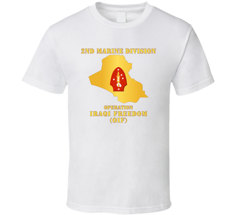 Usmc - 2nd Marine Division - Oif W Map T Shirt