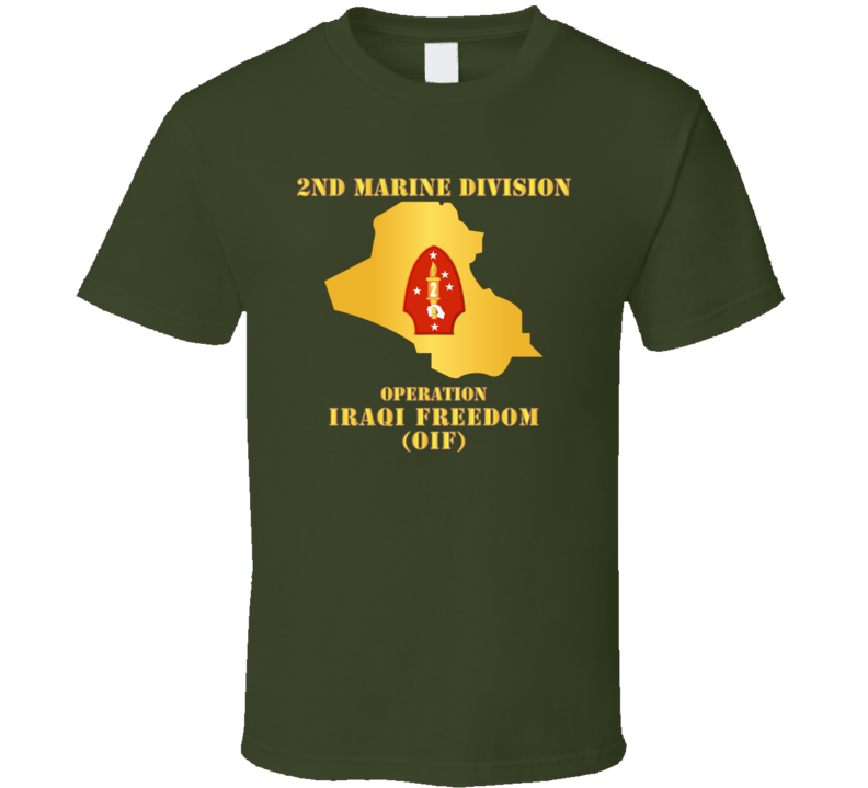 Usmc - 2nd Marine Division - Oif W Map T Shirt