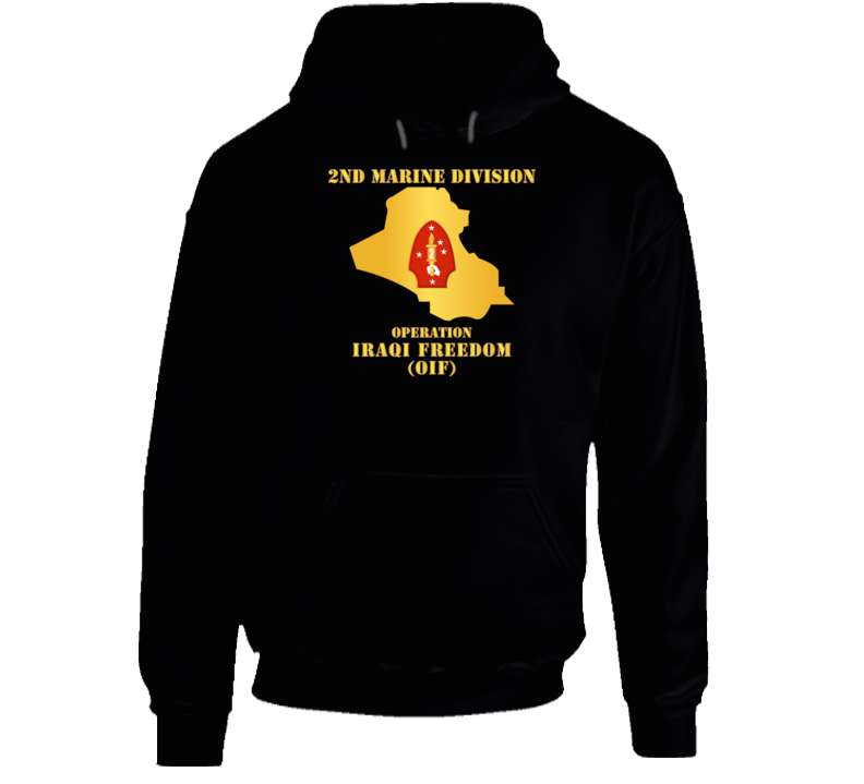 Usmc - 2nd Marine Division - Oif W Map Hoodie