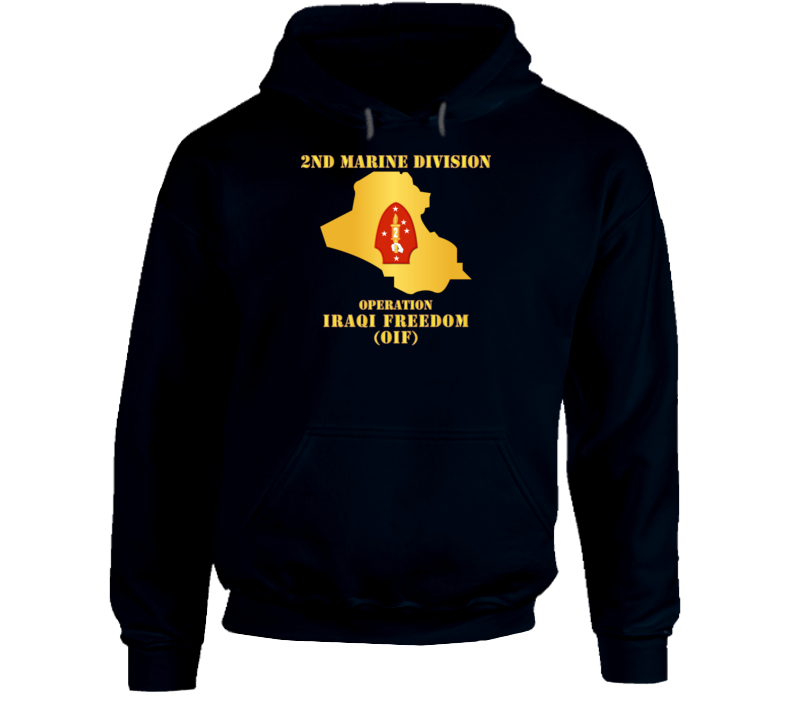 Usmc - 2nd Marine Division - Oif W Map Hoodie
