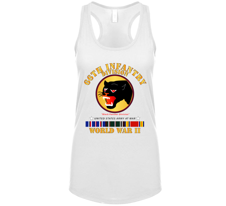 Army - 66th Infantry Division - Black Panther Division - Wwii W Eu Svc Ladies Tanktop