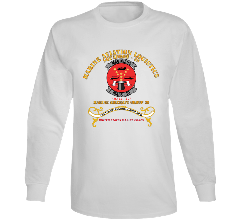 Usmc - Marine Aviation Logistics Squadron 39 - Mals 39 - Magicians - Kidd T Shirt Long Sleeve