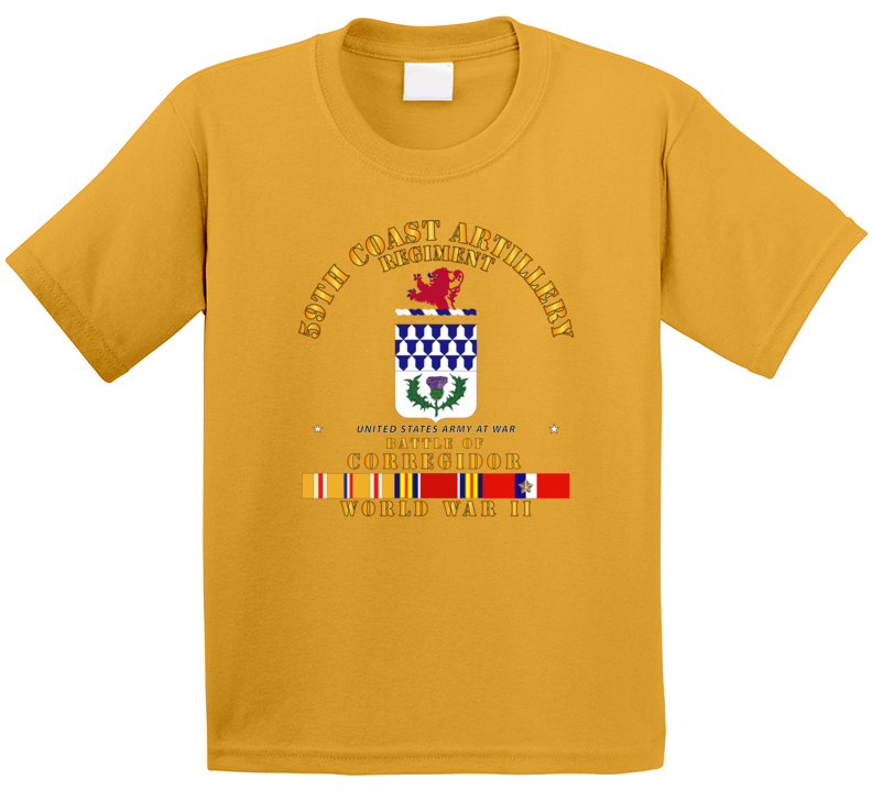 Army - 59th Coast Artillery Regiment - Battle Of Corregidor - Wwii W Pac Svc Kids