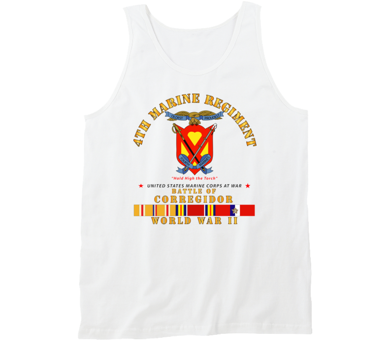 Usmc - 4th Marine Regiment - Battle Of Corregidor - Wwii W Pac Svc Tanktop