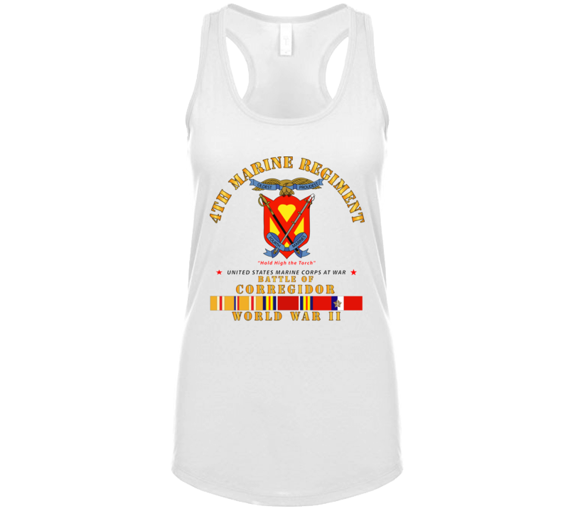 Usmc - 4th Marine Regiment - Battle Of Corregidor - Wwii W Pac Svc Ladies Tanktop