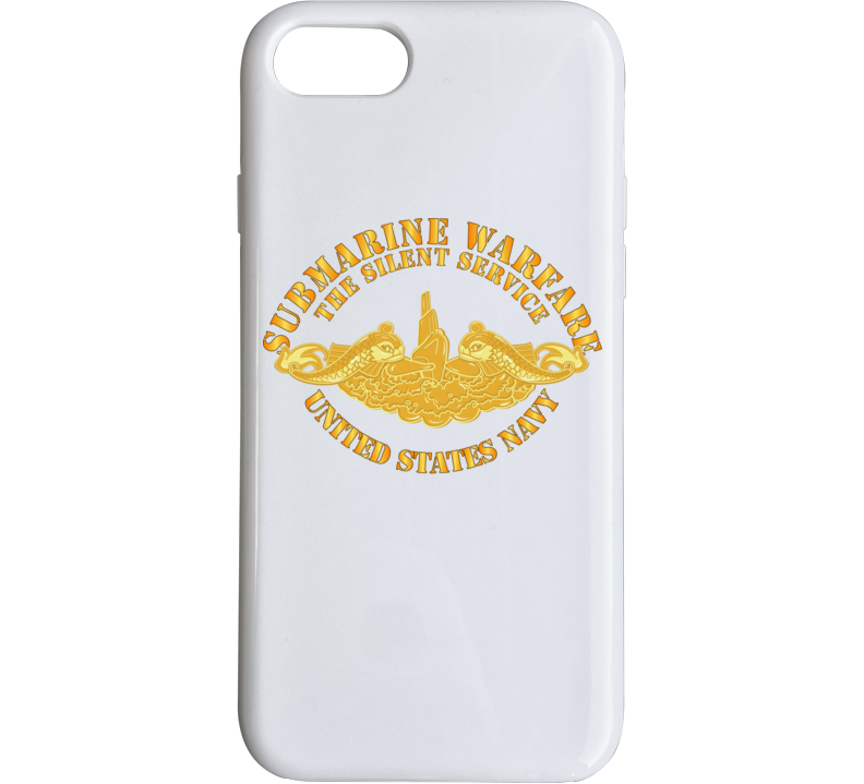 Navy - Submarine Warfare - Silent Service - Gold Badge Phone Case