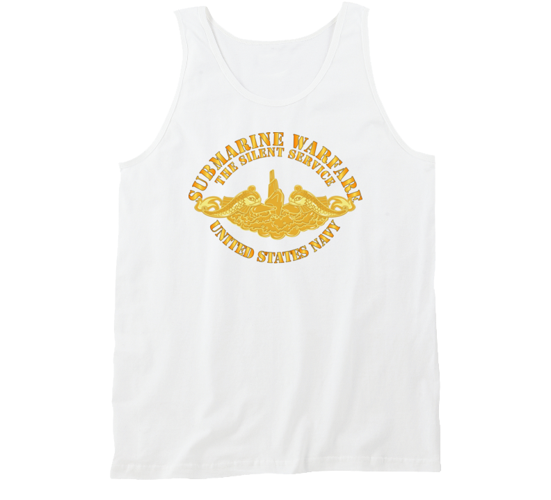 Navy - Submarine Warfare - Silent Service - Gold Badge Tanktop