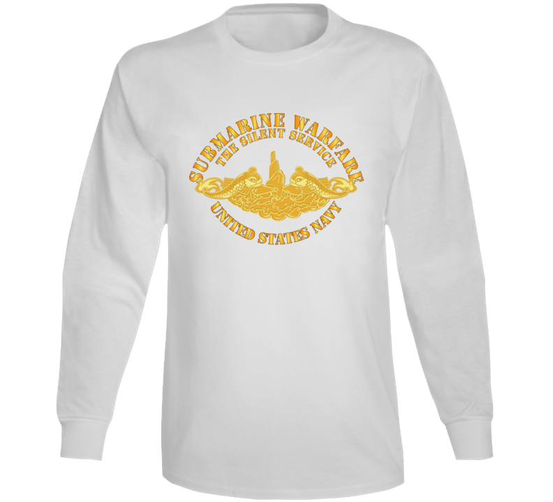 Navy - Submarine Warfare - Silent Service - Gold Badge Long Sleeve