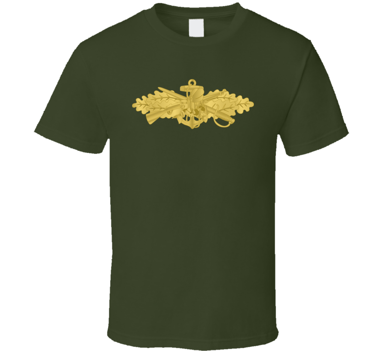 Navy - Seabee Combat Warfare Spec Badge - Of Wo Txt T Shirt