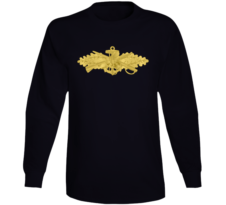Navy - Seabee Combat Warfare Spec Badge - Of Wo Txt Long Sleeve