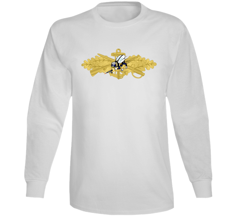 Navy - Seabee Combat Warfare Spec Badge - Of W Color Bee Wo Txt Long Sleeve