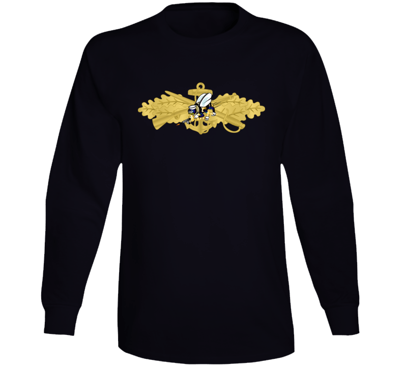 Navy - Seabee Combat Warfare Spec Badge - Of W Color Bee Wo Txt Long Sleeve