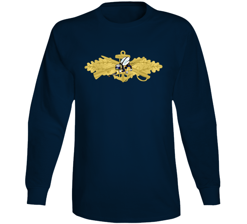 Navy - Seabee Combat Warfare Spec Badge - Of W Color Bee Wo Txt Long Sleeve