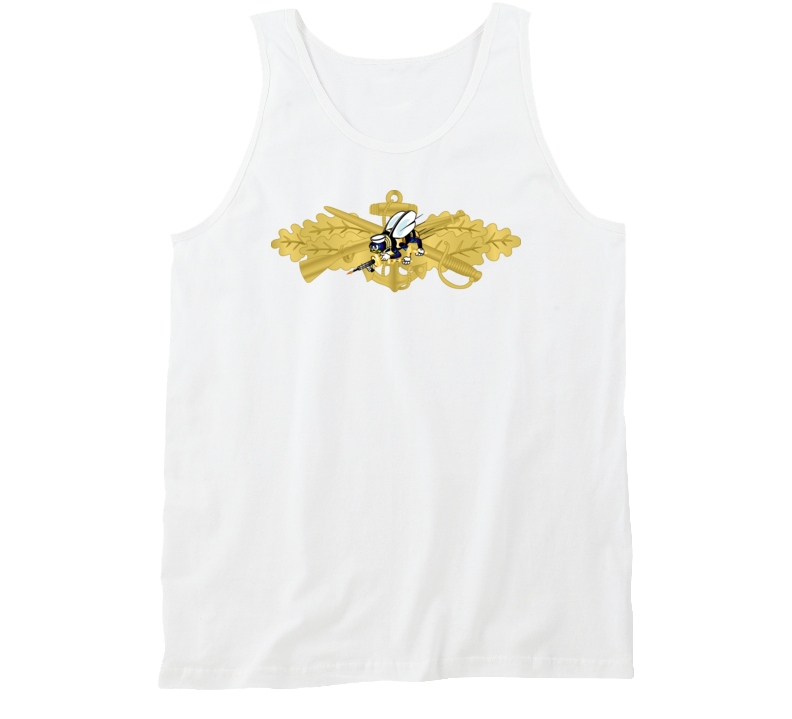 Navy - Seabee Combat Warfare Spec Badge - OF w Color Bee wo Txt Tanktop