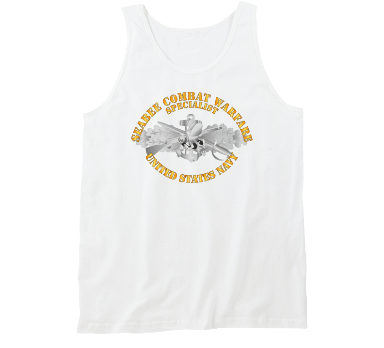 Navy - Seabee Combat Warfare Spec Badge - Em W Txt Tanktop