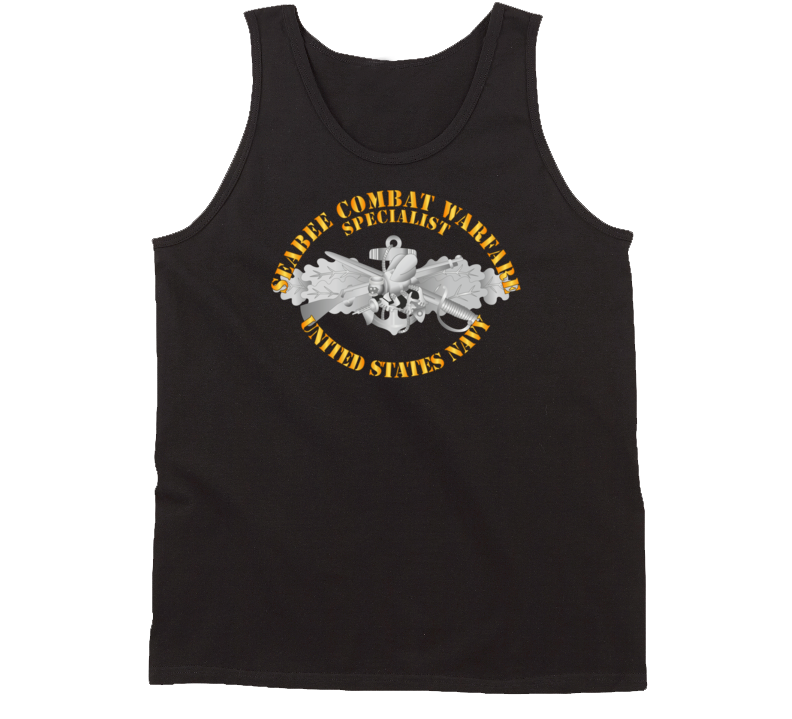 Navy - Seabee Combat Warfare Spec Badge - Em W Txt Tanktop