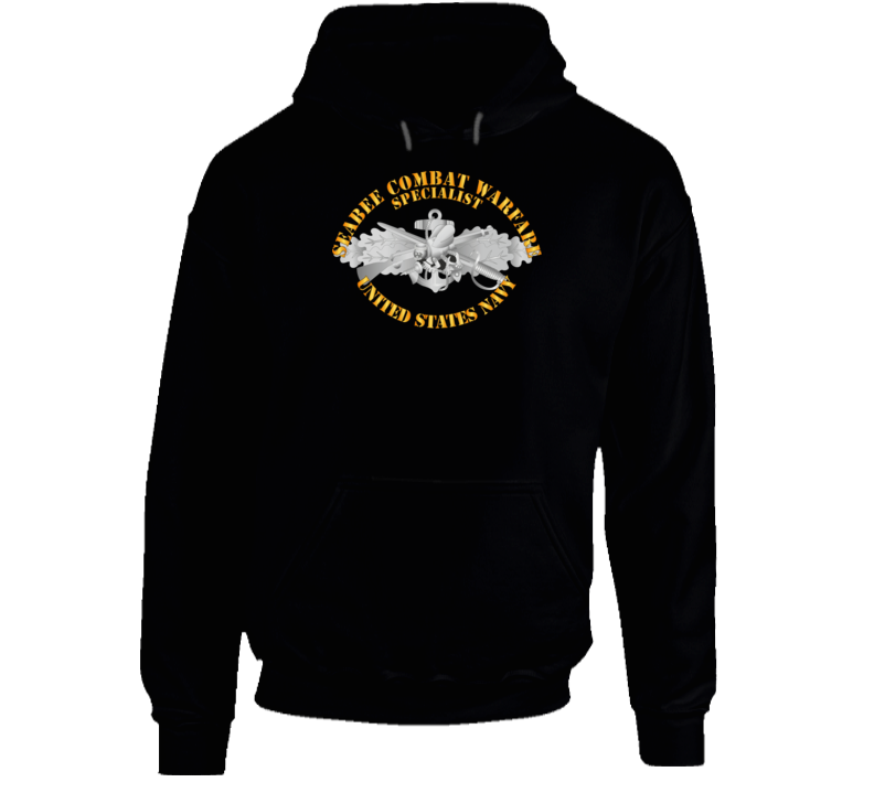 Navy - Seabee Combat Warfare Spec Badge - Em W Txt Hoodie