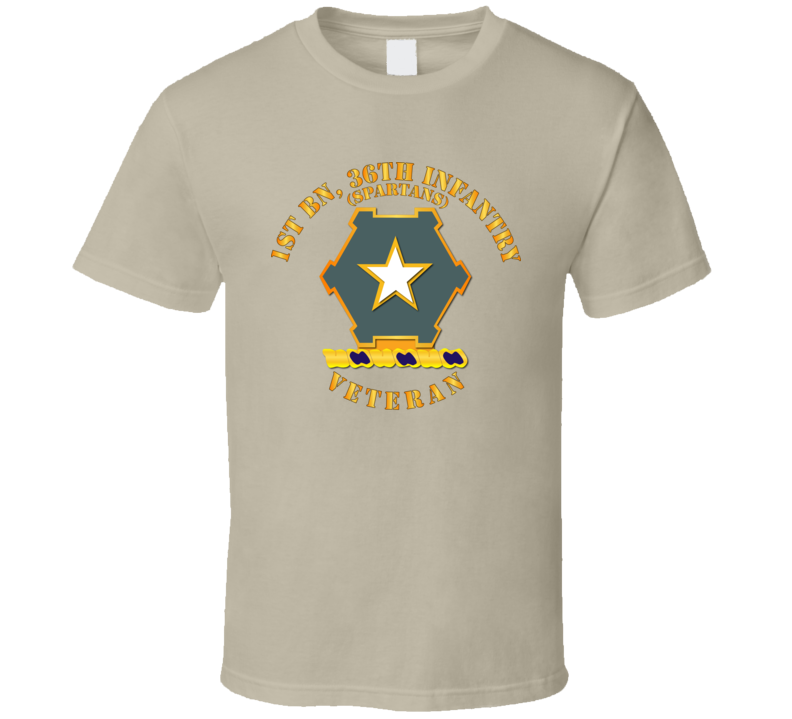 Army - 1st Bn 36th Infantry Dui - Spartans - Veteran T Shirt