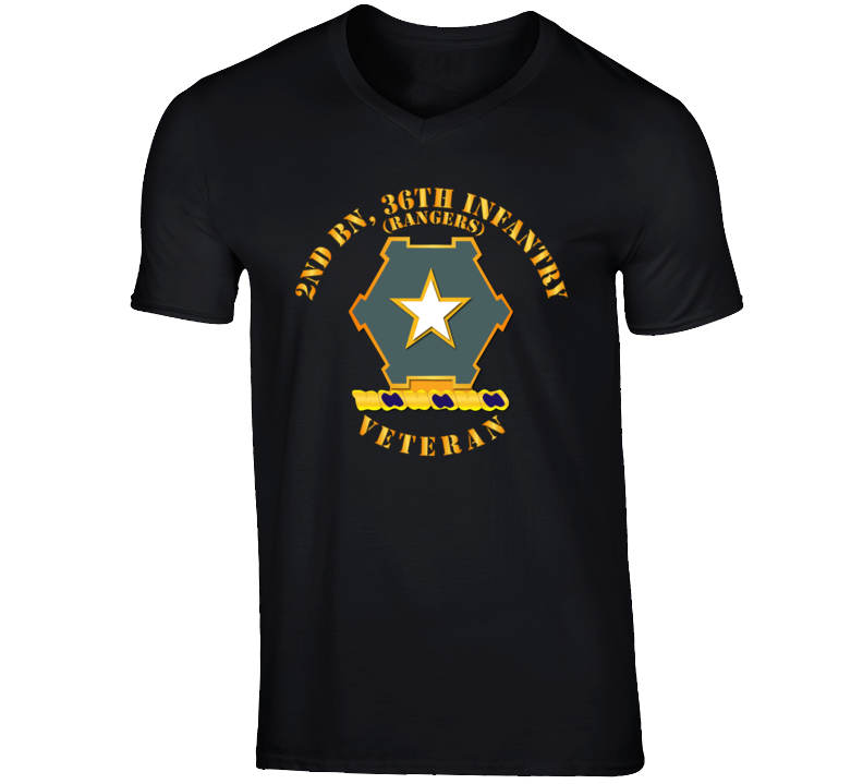 Army - 2nd Bn 36th Infantry Dui - Rangers - Veteran V-neck