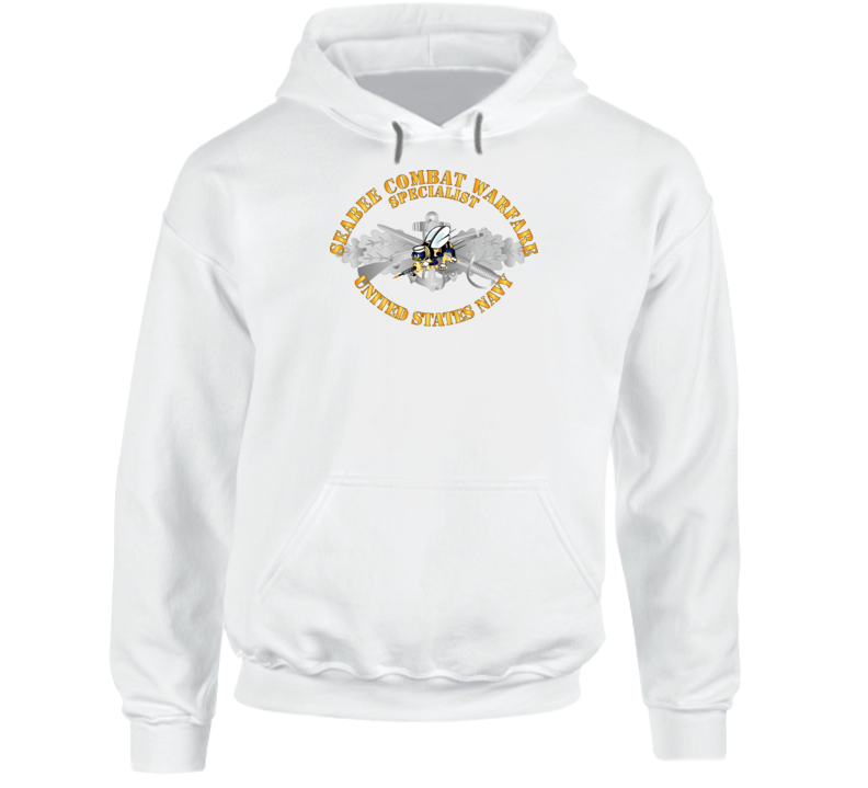Navy - Seabee Combat Warfare Spec Badge - Em W Color Bee W Txt Hoodie