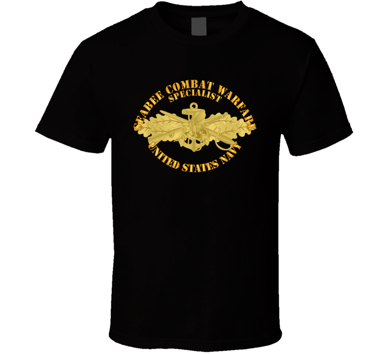 Navy - Seabee Combat Warfare Spec Badge - Of W Txt T Shirt