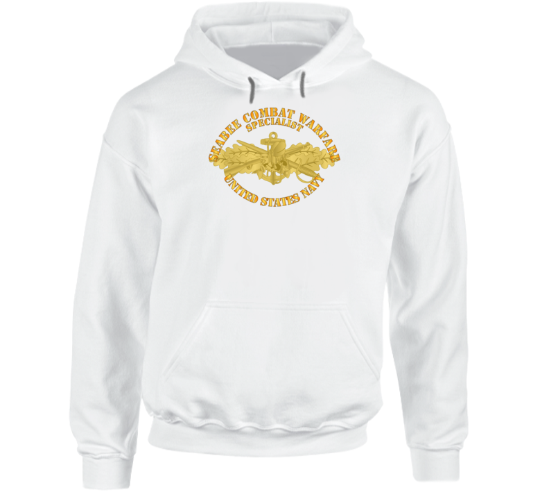Navy - Seabee Combat Warfare Spec Badge - OF w Txt Hoodie