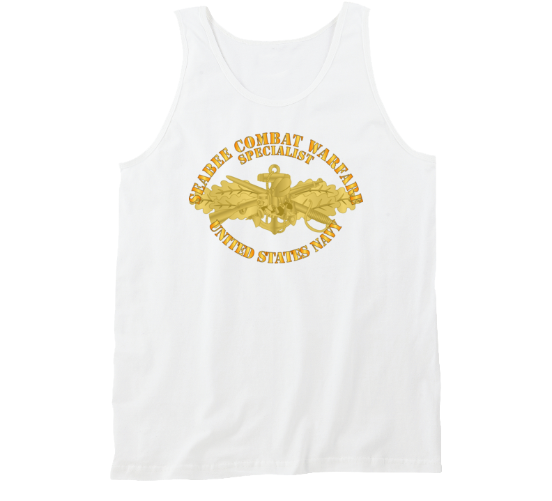 Navy - Seabee Combat Warfare Spec Badge - Of W Txt Tanktop
